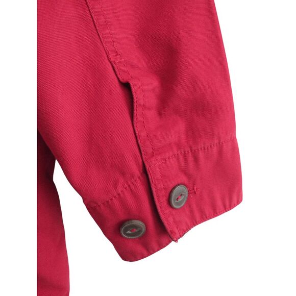 Vintage Orvis Field Jacket Mens L Red Brown Cord Trim Chore Barn Flannel Lined - Picture 8 of 8